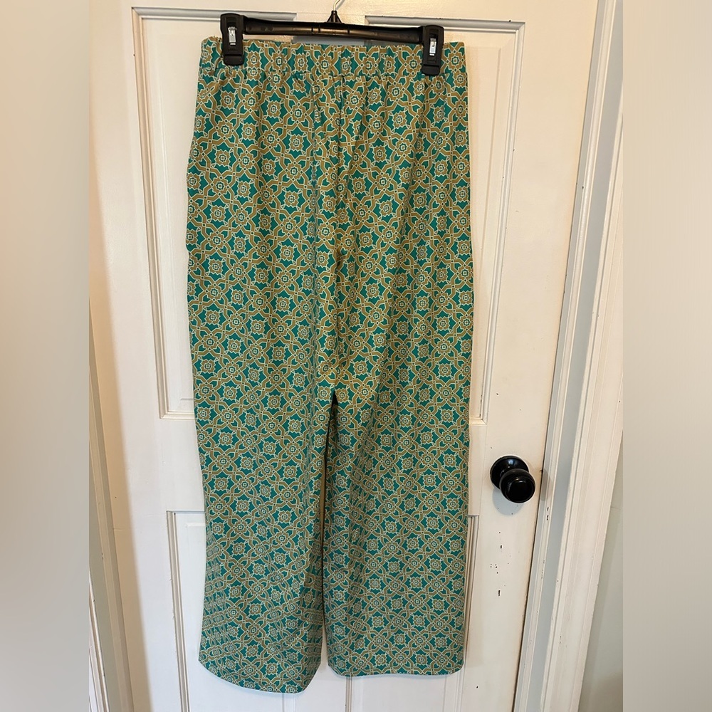 NWT AmberNoon II by Erum Ilyas SunKnit UPF 50 Wide-Leg Printed Pants Size Small - Picture 9 of 13